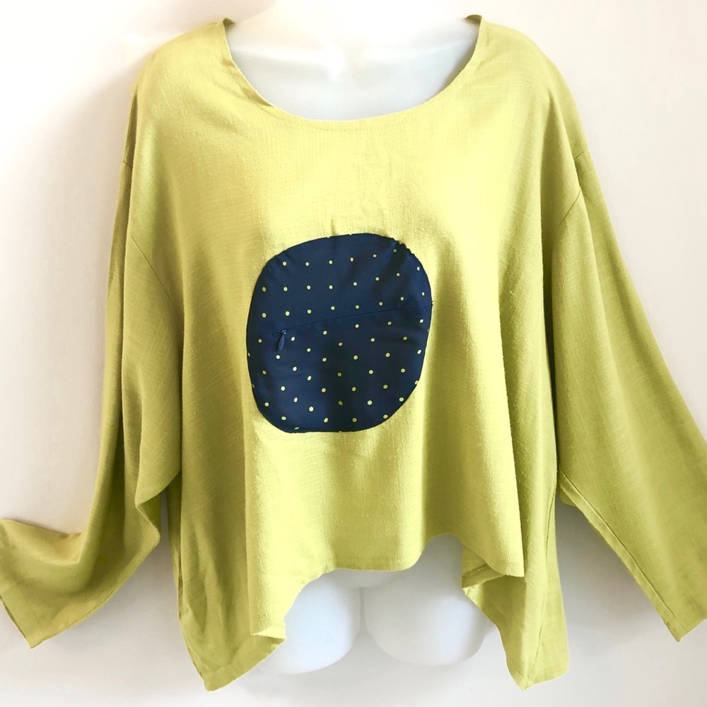 HEYDARI Linen Assymetrical Top Size 1X